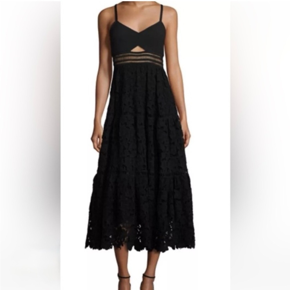Rebecca Taylor Pique Lace Midi Dress